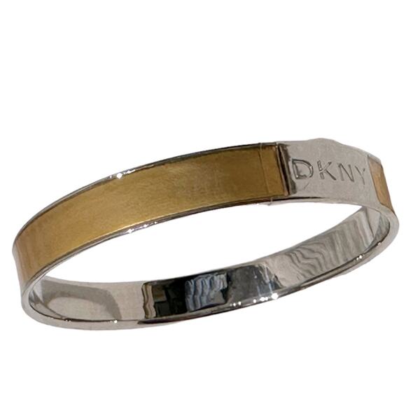 DKNY  - Stainless Steel Enameled Bangle Bracelet with Logo Plate, EUC - Picture 10 of 12